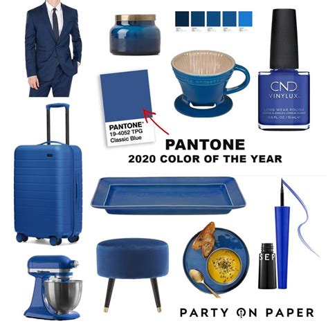 Pantone S Color Of The Year Party On Paper With Blue Accessories