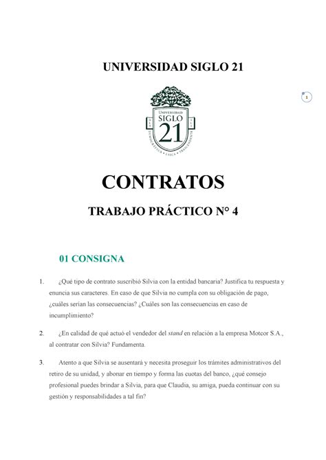 Tp Contratos Ng Universidad Siglo Contratos Trabajo