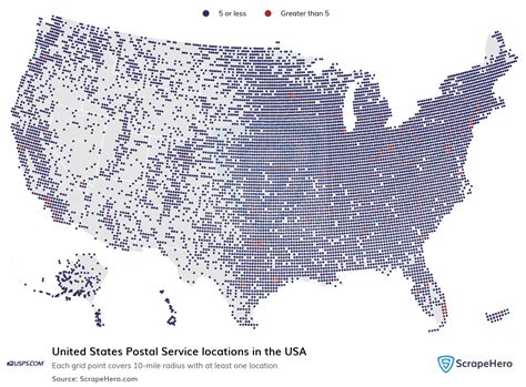 Number of United States Postal Service locations in the USA in 2025