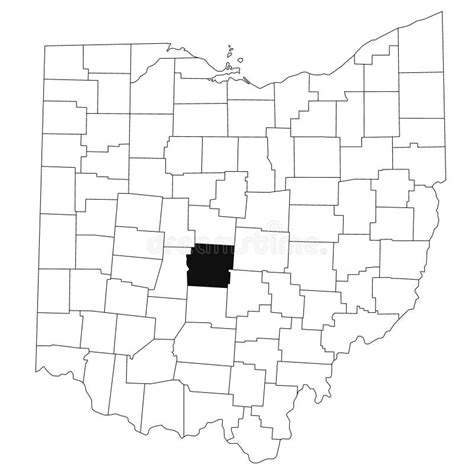 Map of Franklin County in Ohio State on White Background. Single County ...