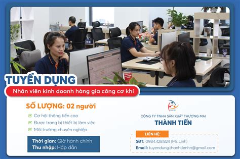 [tuyỂn DỤng 10 2023] VỊ TrÍ NhÂn ViÊn Kinh Doanh HÀng Gia CÔng CƠ KhÍ