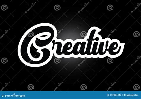 Black And White Creative Hand Written Word Text For Typography Logo