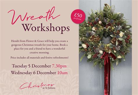 Christmas Wreath Evening Workshop St Julians Club Sevenoaks Kent