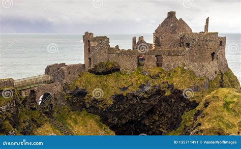 Dunluce Castle Ruin Northern Ireland Stock Image - Image of coastline, building: 135711491