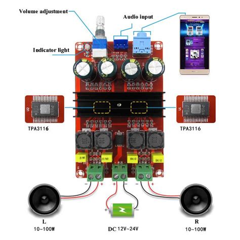 M Dulo Amplificador De Audio Est Reo Xh M Clase D Hi Fi W W