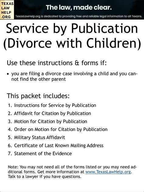 Service By Publication For Divorce With Children — Harris County Robert