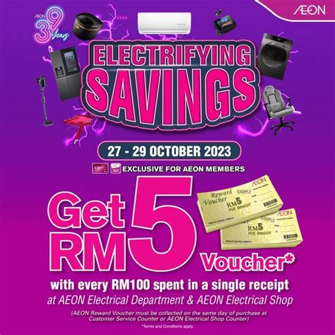 Aeon Electrifying Savings Promotion Free Rm Voucher Oct