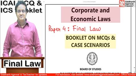 Final Law ICAI MCQ Integrated Case Study Booklet Siddharth Agarwal