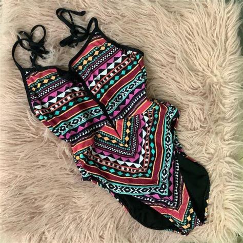 Bikini Lab Geometric One Piece Mesh Deep Depop