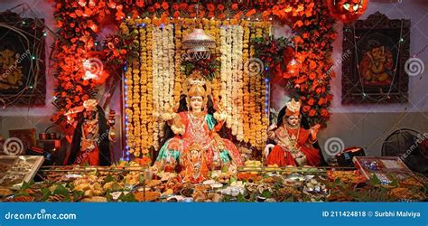 Beautiful Laxmi Mata Statue in Temple in India Stock Photo - Image of ...