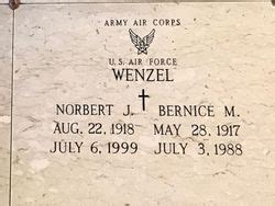 Norbert J Wenzel Find A Grave Memorial