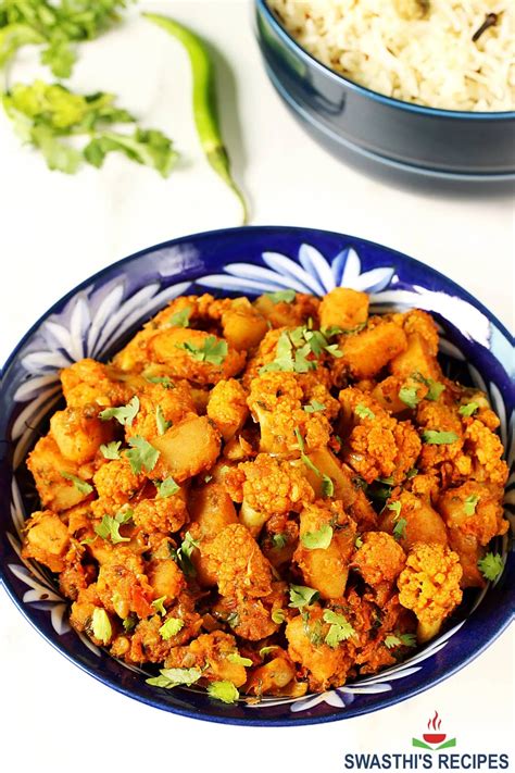 Aloo Gobi Recipe Cauliflower Potato Curry Swasthi S Recipes