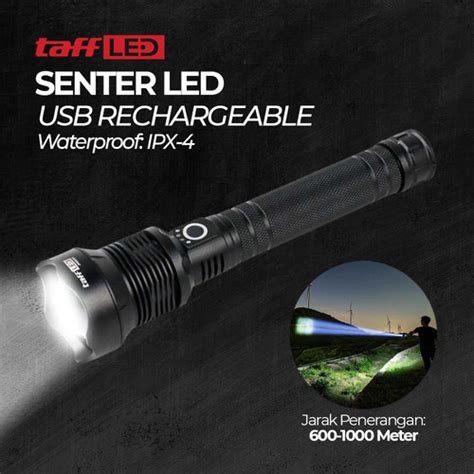 Jual Taffled Senter Led Super Terang Xhp Lumens Xhp