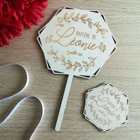 D Co De Bapt Me Cake Topper En Bois Grav Personnalisable