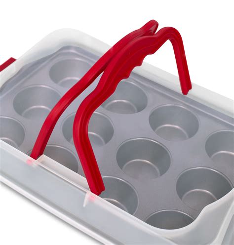 Internet’s Best Cupcake Baking Pan with Lid and Handles | 12 Cup | Non ...