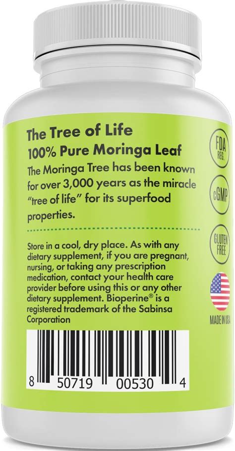 Moringa Cápsulas de 1300 mg por Nutrition Greenlife Suplemento