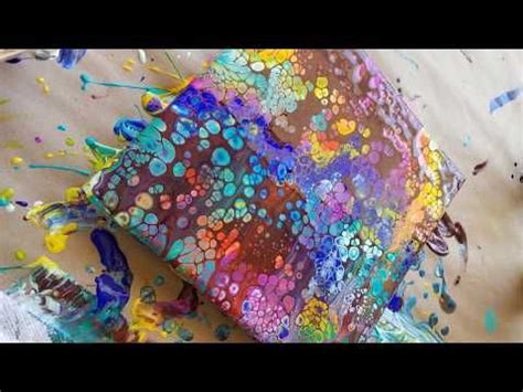 Acrylic Pouring Paper Towel Swipe Inspired By Boulder Opals