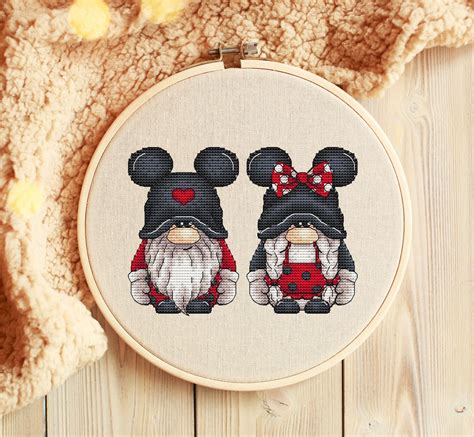 Gnome Cross Stitch Pattern Pdf Mouse Gnome Counted Cross Stitch Mice