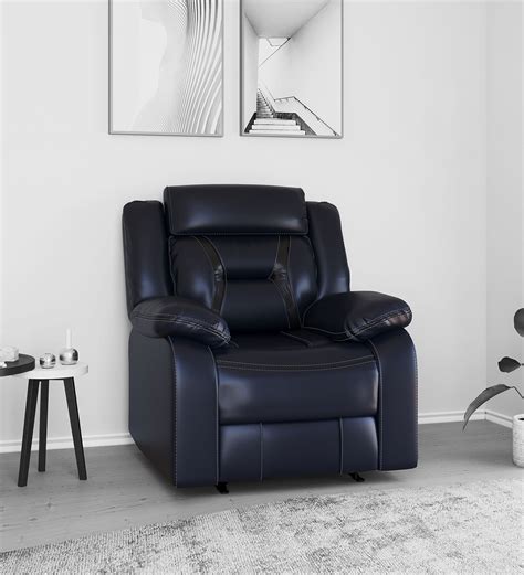 Buy Gladious Leatherette Motorized Seater Recliner In Midnight Blue