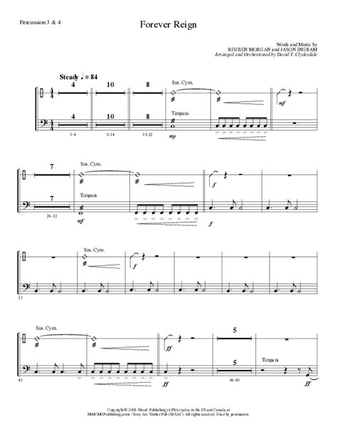 Forever Reign Choral Anthem Satb Percussion Sheet Music Pdf Lillenas