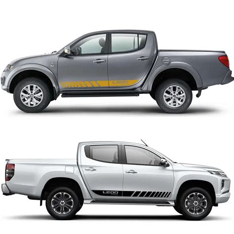 2Pcs Car Long Side Stripes Stickers For Mitsubishi L200 Triton Auto