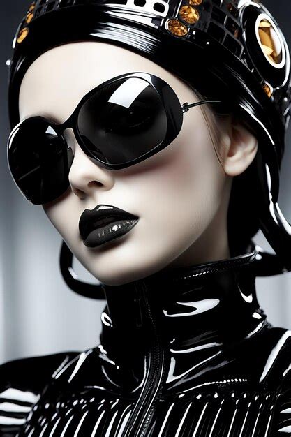 Premium AI Image | a woman wearing a black outfit and sunglasses