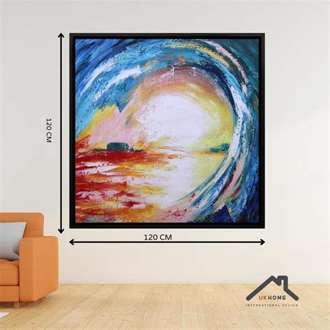 Ripley CUADRO UKHOME ABSTRACTO PINTADO A MANO 120CM X120CM CU034