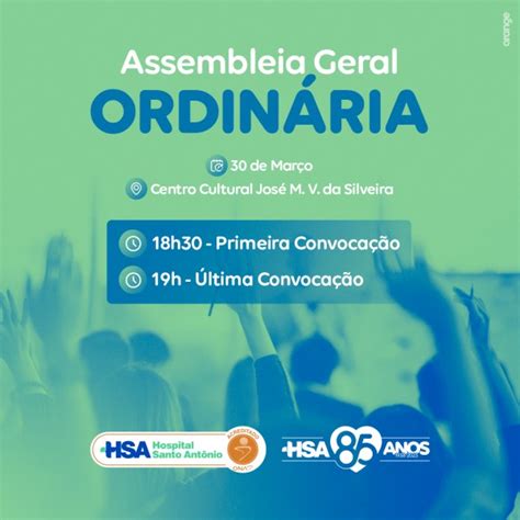 Edital De Convoca O De Assembleia Geral Ordin Ria Do Hospital Santo