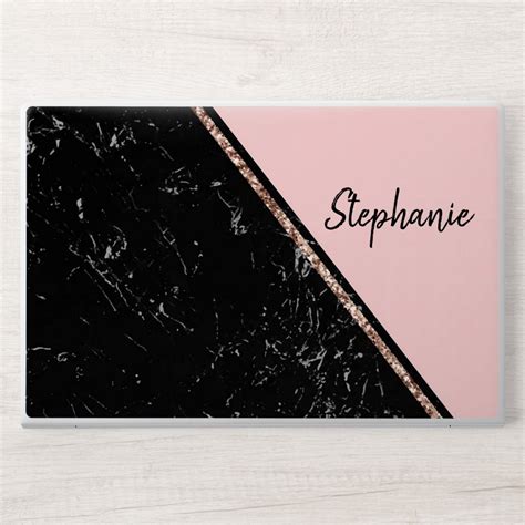 Marble and Pink HP Laptop Skin | Zazzle