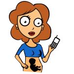 baby hodling  mobile phone vector illustration  svg