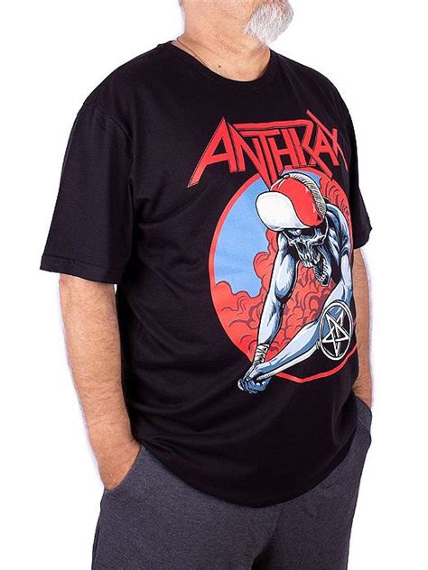 Camiseta Plus Size Anthrax Preta Art Rock Camisetas Receba Em Casa