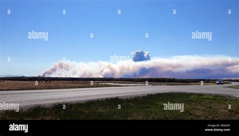 Wildfire Burning Out Of Control In Forest Stock Photo Alamy