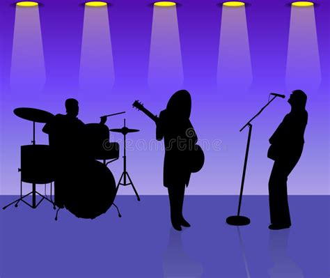 Rock Band Vector Silhouette Stock Vector Illustration Of Alternative