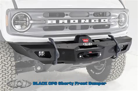 21 24 Bronco Lod Black Ops Shorty Winch Front Bumper