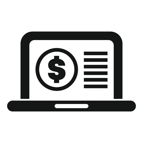 Laptop showing online payment system with dollar sign and bill icon