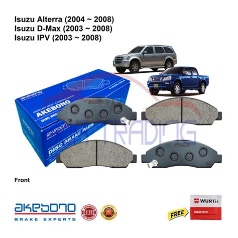 Genuine Akebono Front Brake Pads For Isuzu D Max IPV 2003 2008 Isuzu