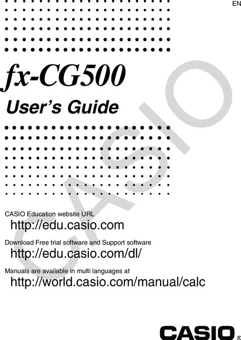 Casio Fx Cg50 User Manual