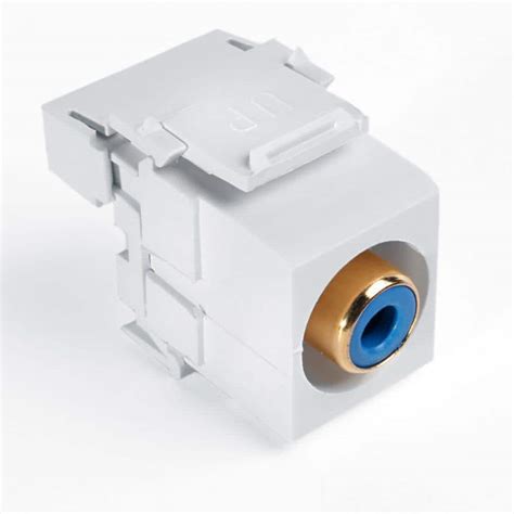 Leviton QuickPort RCA 110 Type Connector With Blue Barrel White 40735