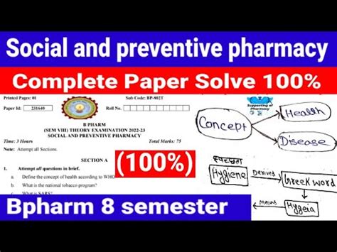 Social And Preventive Pharmacy Previous Year Question Paper Solve