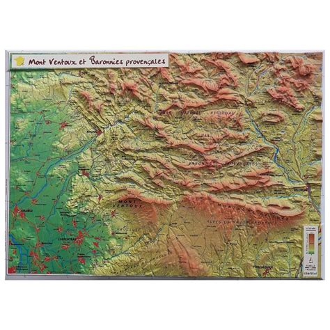 Facile à nettoyer et lavable en machine Carte 3D Geo Relief Le Mont