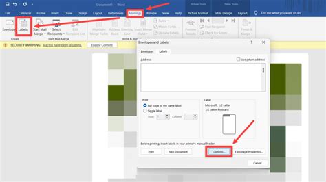 How to print labels in Word?