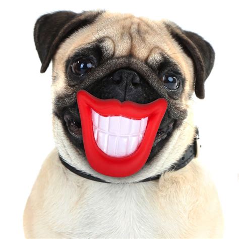 Vinyl Smile Squeaky Pet Toy Dog Puppy Chew Funny Lips And Teeth Sound