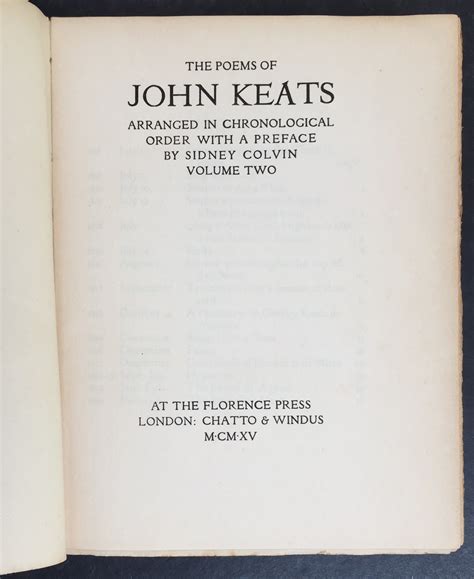 The Poems Of John Keats Arranged In Chronological Order By John Keats