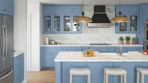 Buy Xterra Blue Shaker RTA Ready To Assemble Kitchen Cabinets Online