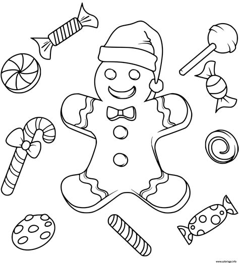 Coloriage Monsieur Biscuit Noel Dessin Maison En Pain Depices à imprimer