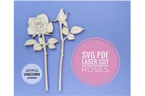 Roses Svg Laser Score File Graphic By Joyfulunicorn · Creative Fabrica