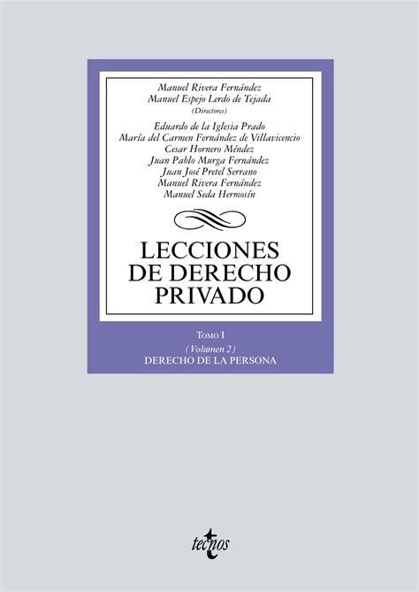 Librer A Dykinson Lecciones De Derecho Privado Tomo I Volumen