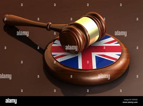 Uk law, justice and United Kingdom legal system concept with a 3d ...