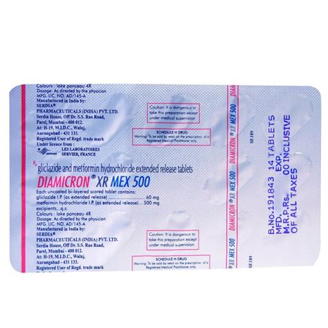 Diamicron Xr Mex 500 Mg Tablets At Rs 210 Strip Sumul Dairy Road