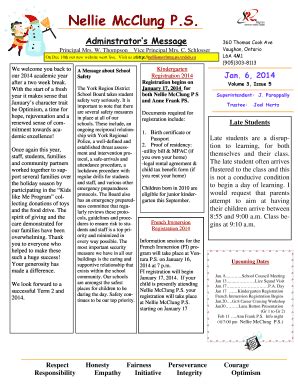 Fillable Online Adminstrators Message Principal Mrs Fax Email Print